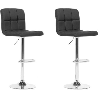 Ensemble de 2 tabourets de bar pivotants noirs réglables - Tabourets de bar - Publicité Ensemble de 2 tabourets de bar pivotants noirs réglables - Tabourets de bar - Publicité