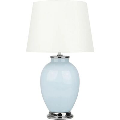 Lampe de table en céramique bleu clair Beliani BRENTA - Chambre salon rétro Lampe de table en céramique bleu clair Beliani BRENTA - Chambre salon rétro