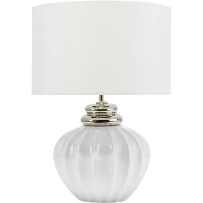 Beliani NERIS Lámpara de Mesa Blanca de Cerámica - Lámpara de Mesa Beliani NERIS Lámpara de Mesa Blanca de Cerámica - Lámpara de Mesa