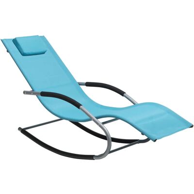 Beliani Sdraio oscillante - Sedia da giardino turchese moderna Beliani Sdraio oscillante - Sedia da giardino turchese moderna