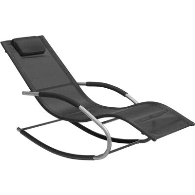 Lettino da Sole in Acciaio Nero CARANO di Beliani - Lettino Lettino da Sole in Acciaio Nero CARANO di Beliani - Lettino