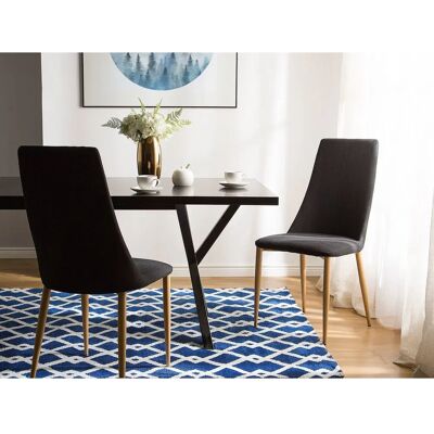 Beliani Set 2 Ruokatuolia Kangaspäällystetty Musta - Ruokatuolit Beliani Set 2 Ruokatuolia Kangaspäällystetty Musta - Ruokatuolit