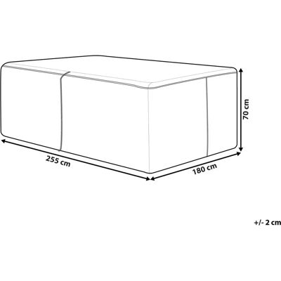 Beliani Puutarhakalustesuojus Harmaa PVC 255 x 180 x 70 cm Beliani Puutarhakalustesuojus Harmaa PVC 255 x 180 x 70 cm