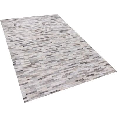 Alfombra de Cuero Gris Beliani - Rectangular 140x200cm Alfombra de Cuero Gris Beliani - Rectangular 140x200cm