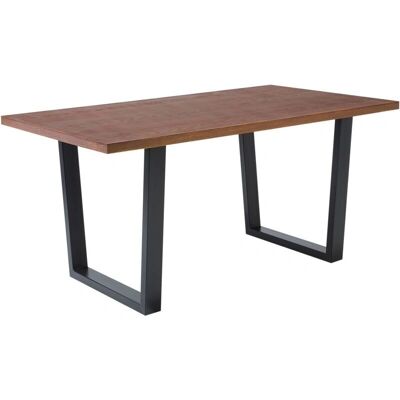 Table à manger en bois foncé Beliani - Industriel moderne en U - 160x90 cm - Publicité Table à manger en bois foncé Beliani - Industriel moderne en U - 160x90 cm - Publicité