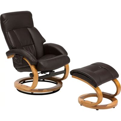Beliani - Retro Recliner Armchair with Footstool Beliani - Retro Recliner Armchair with Footstool