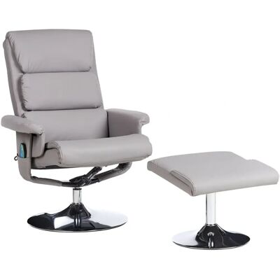 Sillón reclinable gris con reposapiés - Beliani Sillón reclinable gris con reposapiés - Beliani
