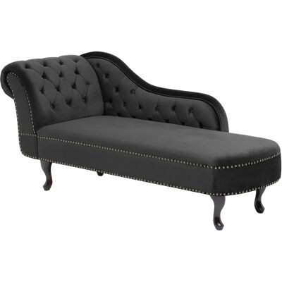 Beliani Chaise Longue Velours Gauche - Meuble de Salon - Publicité Beliani Chaise Longue Velours Gauche - Meuble de Salon - Publicité