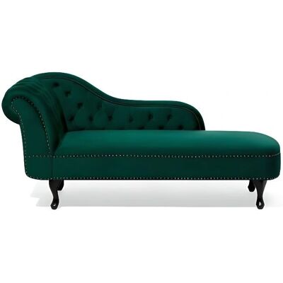 Beliani NIMES Sillón de terciopelo verde a la izquierda Beliani NIMES Sillón de terciopelo verde a la izquierda