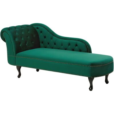 Beliani NIMES Grüner Linke Seite Samt Chaise Lounge Beliani NIMES Grüner Linke Seite Samt Chaise Lounge