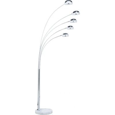 Beliani Stehlampe FLINDERS - Verstellbares Silbermetall 5 Lichter Beliani Stehlampe FLINDERS - Verstellbares Silbermetall 5 Lichter