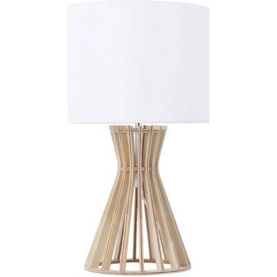 Lampe de table en bois blanc Beliani CARRION - Décoration moderne Lampe de table en bois blanc Beliani CARRION - Décoration moderne