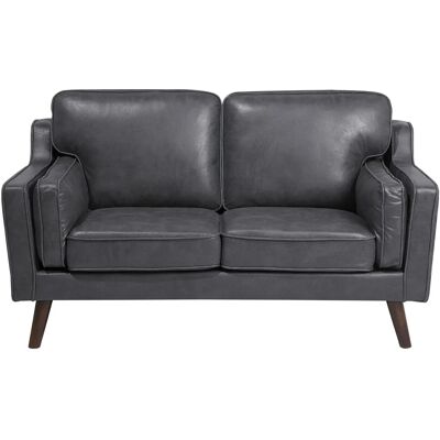 Beliani Harmaa 2-paikkainen Faux Leather Sohva - Olohuoneen huonekalut Beliani Harmaa 2-paikkainen Faux Leather Sohva - Olohuoneen huonekalut