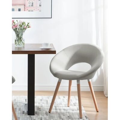 Beliani - Ensemble de 2 chaises en tissu gris clair - Chaises de salle à manger - Publicité Beliani - Ensemble de 2 chaises en tissu gris clair - Chaises de salle à manger - Publicité