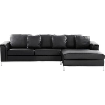 Beliani Kulmasohva Musta Nahkainen - Corner Sofa Beliani Kulmasohva Musta Nahkainen - Corner Sofa