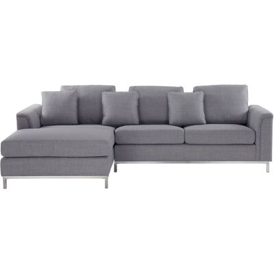 Beliani Sofá Esquina Tela Gris Claro - Sofá Cama Beliani Sofá Esquina Tela Gris Claro - Sofá Cama