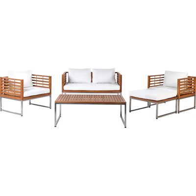 Beliani BERMUDA Off-White Tyynynpäälliset - Ulkokalustesarja Beliani BERMUDA Off-White Tyynynpäälliset - Ulkokalustesarja
