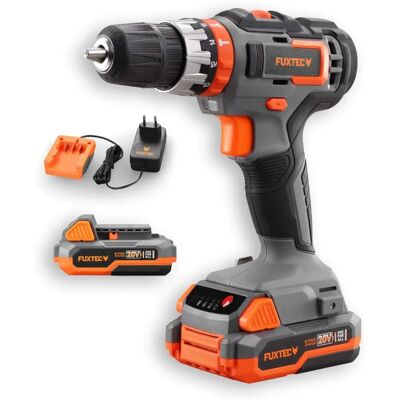FUXTEC FX-E1SBS20 Perceuse à percussion sans fil - Léger, 18 réglages, 1300 rpm - Publicité FUXTEC FX-E1SBS20 Perceuse à percussion sans fil - Léger, 18 réglages, 1300 rpm - Publicité