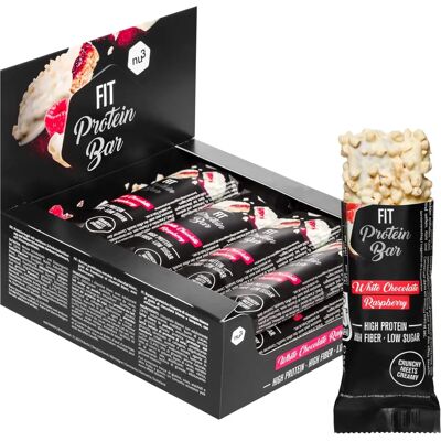 nu3 - nu3 Fit Protein Bar White Chocolate Raspberry - 55 g - Barre protéinée - Publicité nu3 - nu3 Fit Protein Bar White Chocolate Raspberry - 55 g - Barre protéinée - Publicité