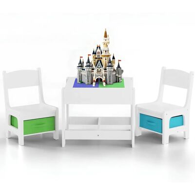 Baby Vivo Kindertisch mit 2 Stühlen - Holz Möbelset Baby Vivo Kindertisch mit 2 Stühlen - Holz Möbelset