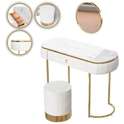 Makika Schminktisch mit Spiegel und Hocker - Ankleidezimmer Makika Schminktisch mit Spiegel und Hocker - Ankleidezimmer