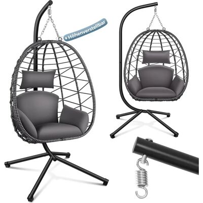 Makika - Hängender Eierstuhl - Poly-Rattan - Grau - Stuhl Makika - Hängender Eierstuhl - Poly-Rattan - Grau - Stuhl