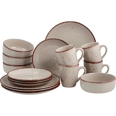 Home Affaire Aisne Beiges 16-teilige Geschirr-Set - Handgemalt Unikate Home Affaire Aisne Beiges 16-teilige Geschirr-Set - Handgemalt Unikate