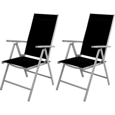 Mojawo - Garten Klappstuhl Aluminium - Silbergrau/Schwarz - Garden chairs Mojawo - Garten Klappstuhl Aluminium - Silbergrau/Schwarz - Garden chairs