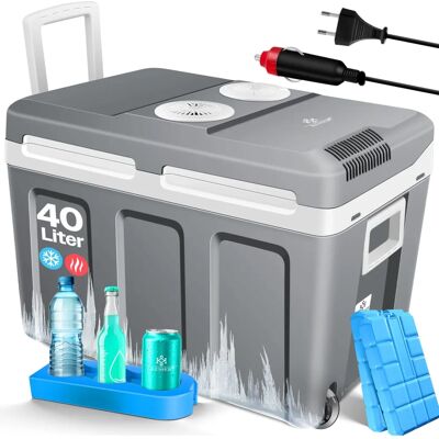 KESSER 40L Cool Box Grigia con Rotelle - Frigo Termoelettrico Auto KESSER 40L Cool Box Grigia con Rotelle - Frigo Termoelettrico Auto