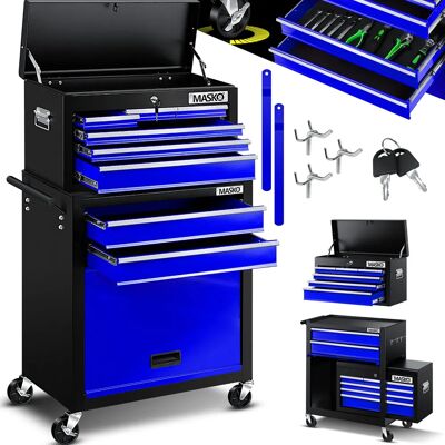 Chariot d'atelier MASKO - Métal robuste, coffret à 9 compartiments - Publicité Chariot d'atelier MASKO - Métal robuste, coffret à 9 compartiments - Publicité