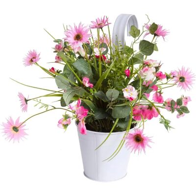 BOTANIC-HAUS Sommerblumen Ø40 cm - beige/creme/pink - Metalltopf - Artificial Plant BOTANIC-HAUS Sommerblumen Ø40 cm - beige/creme/pink - Metalltopf - Artificial Plant