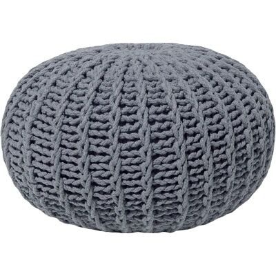 Puf de algodón tejido gris oscuro Beliani - Puff Ottoman Puf de algodón tejido gris oscuro Beliani - Puff Ottoman