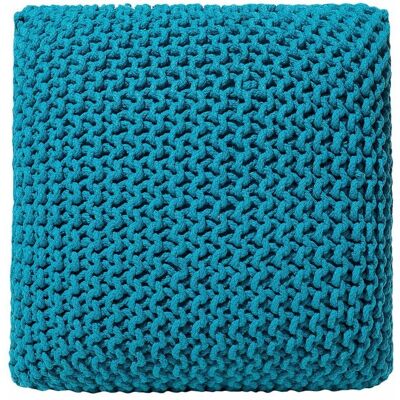 Ottoman de algodón tricotado en azul marino - Ottoman Ottoman de algodón tricotado en azul marino - Ottoman