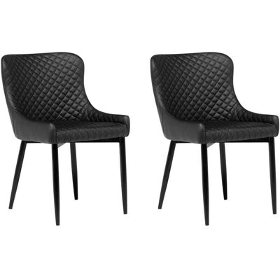 Beliani Ensemble de 2 Chaises en Faux Cuir - Chaises de Salle à Manger - Publicité Beliani Ensemble de 2 Chaises en Faux Cuir - Chaises de Salle à Manger - Publicité