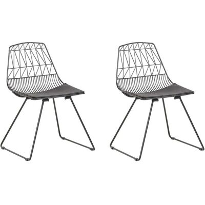 Beliani Harlan - 2 Chaises de Salle à Manger Modernes - Métal Noir & Faux Cuir - Publicité Beliani Harlan - 2 Chaises de Salle à Manger Modernes - Métal Noir & Faux Cuir - Publicité