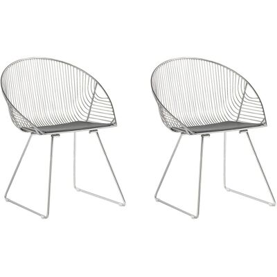Beliani Ensemble de 2 Chaises de Salle à Manger en Métal Argenté - Moderne Industriel - Publicité Beliani Ensemble de 2 Chaises de Salle à Manger en Métal Argenté - Moderne Industriel - Publicité