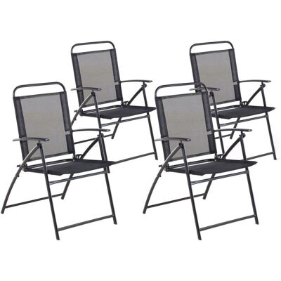 Set di Sedie da Giardino Beliani - Nero, Pieghevoli, Resistente alle Intemperie Set di Sedie da Giardino Beliani - Nero, Pieghevoli, Resistente alle Intemperie