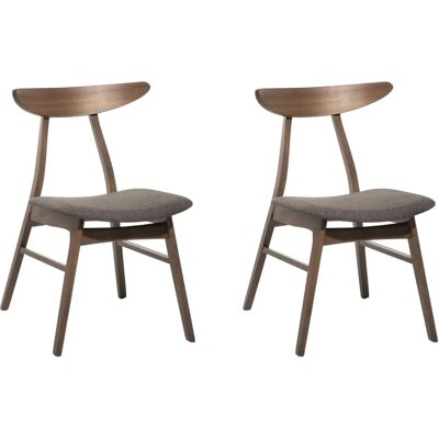 Ensemble de 2 Chaises en Bois de Caoutchouc Gris Foncé - Chaises de Salle à Manger - Publicité Ensemble de 2 Chaises en Bois de Caoutchouc Gris Foncé - Chaises de Salle à Manger - Publicité