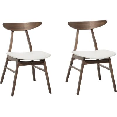 Beliani Setti 2 ruokapöydän tuolia - Retro-tyylinen muotoilu - Valkoinen - Ruokailutuolit Beliani Setti 2 ruokapöydän tuolia - Retro-tyylinen muotoilu - Valkoinen - Ruokailutuolit