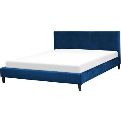 Beliani King Size-vuode Samettinen Tummansininen - Sänky Beliani King Size-vuode Samettinen Tummansininen - Sänky