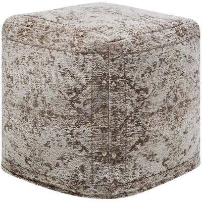 Pouffe de Algodón Marrón Vintage Boho - Beliani Pouffe de Algodón Marrón Vintage Boho - Beliani