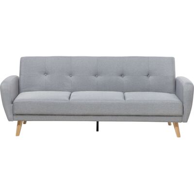 Sofá cama Beliani en tela gris 3 plazas Medidas: 85x82x214 - Sofá Cama Sofá cama Beliani en tela gris 3 plazas Medidas: 85x82x214 - Sofá Cama