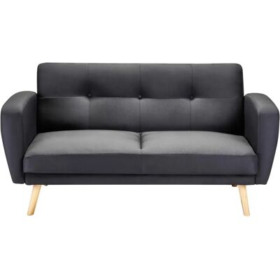 Beliani Musta kangassohva vuodesohva 2-istuttava - Sofa Bed Beliani Musta kangassohva vuodesohva 2-istuttava - Sofa Bed