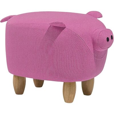 Beliani Tabouret enfant en forme de cochon Rose Tissu Pieds en bois - Enfants - Publicité Beliani Tabouret enfant en forme de cochon Rose Tissu Pieds en bois - Enfants - Publicité
