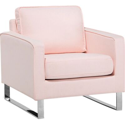 Beliani Fauteuil Tissu Rose Moderne Salon - Armchair - Publicité Beliani Fauteuil Tissu Rose Moderne Salon - Armchair - Publicité
