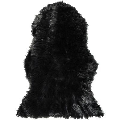 Beliani Schwarze Kunstlammfell-Teppich - 53x88cm, Langer Flor, Rustikaler Stil Beliani Schwarze Kunstlammfell-Teppich - 53x88cm, Langer Flor, Rustikaler Stil