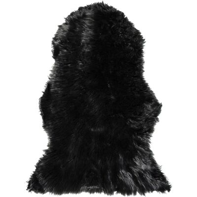Beliani Schwarze Kunstlammfell-Teppich - 53x88cm, Langer Flor, Rustikaler Stil Beliani Schwarze Kunstlammfell-Teppich - 53x88cm, Langer Flor, Rustikaler Stil
