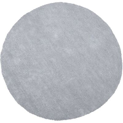 Alfombra redonda gris claro Beliani 140cm moderna felpa Alfombra redonda gris claro Beliani 140cm moderna felpa