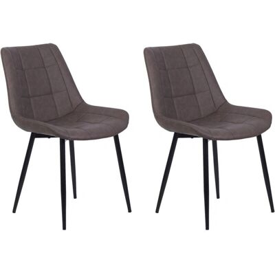 Chaises de salle à manger en faux cuir marron foncé Beliani - Chaises de salle à manger - Publicité Chaises de salle à manger en faux cuir marron foncé Beliani - Chaises de salle à manger - Publicité