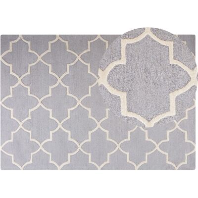 Beliani Alfombra de lana gris 160 x 230 cm - Alfombra Beliani Alfombra de lana gris 160 x 230 cm - Alfombra